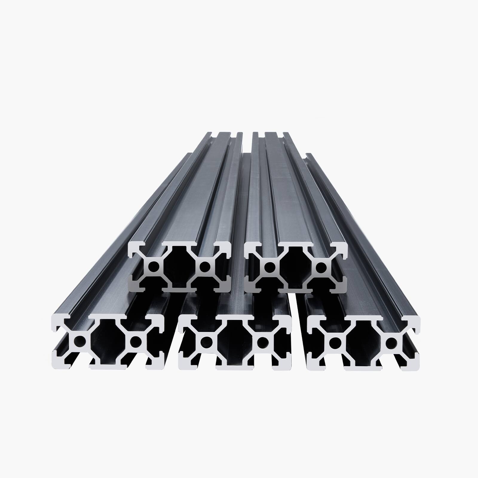 Alt View 5. VEVOR - 5PCS 47.2 in (1200mm) T Slot 2040 Aluminum Extrusion Profile, European Standard Anodized Linear Rail, High-Strength - Black.