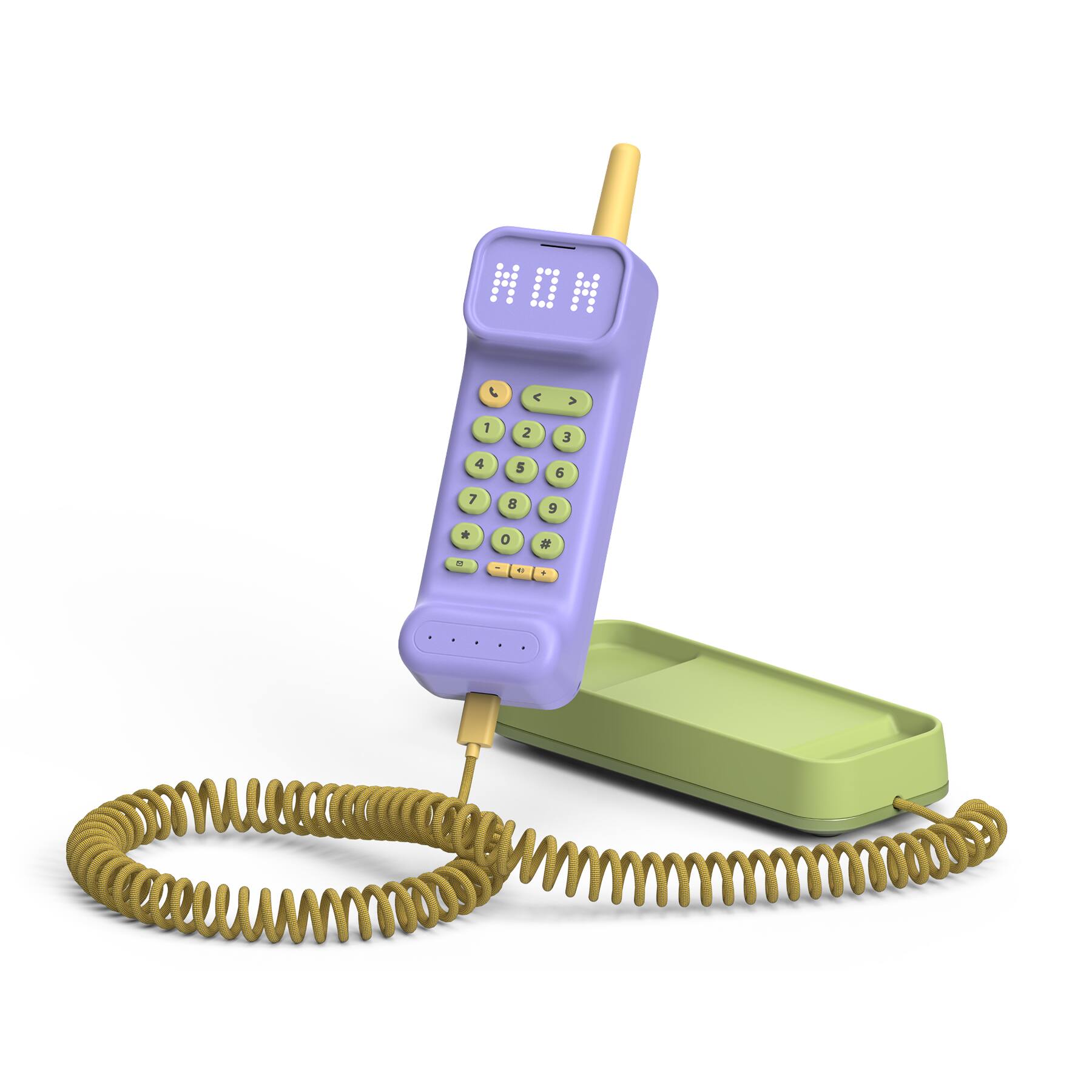 Front. Waffle - Home Screen-Free Wi-Fi Phone for Kids - Purple.