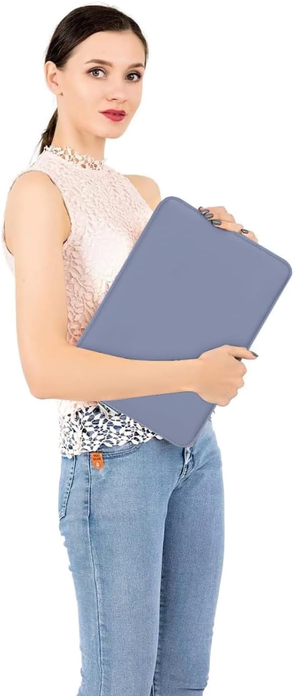 Alt View 1. mosiso - 13-13.3 inch Laptop Sleeve Bag for MacBook Air Pro 13 14 HP Dell ASUS Lenovo, Neoprene Computer Sleeve with Small Case - Lavender Gray.
