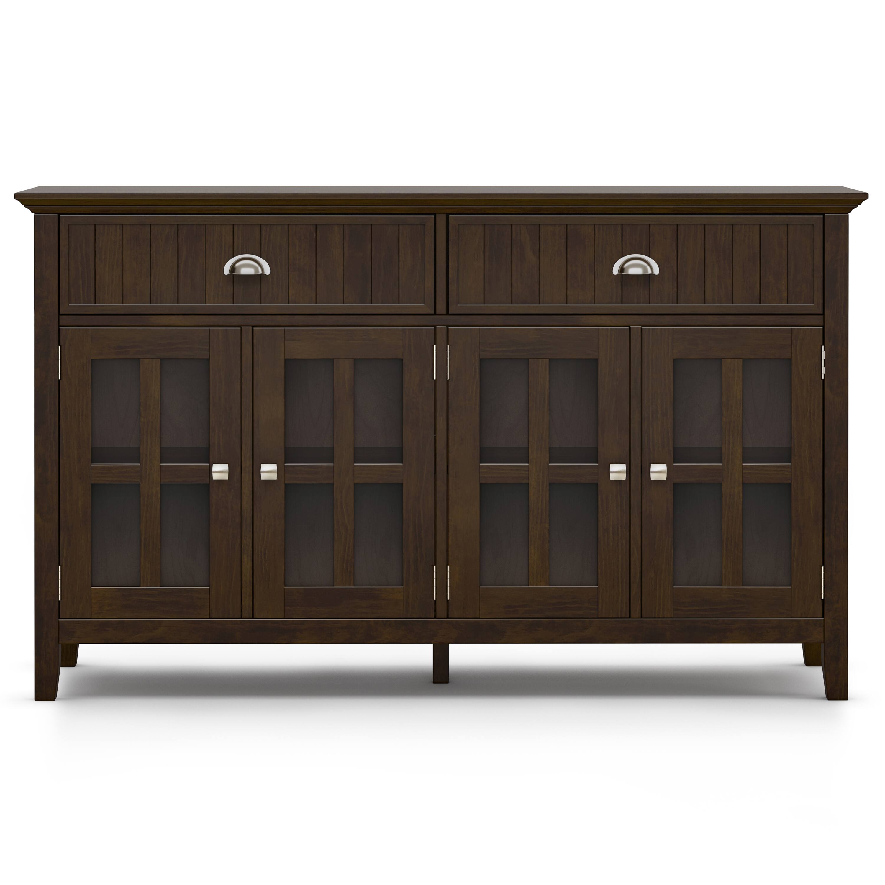 Left. Simpli Home - Acadian SOLID WOOD Large Sideboard Buffet in Brunette Brown - Brunette Brown.