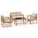 Alt View 9. Costway - 4 PCS Patio Furniture Set with Acacia Wood Frame Cushions and Coffee Table - Beige,Light Brown.