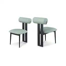 Meridian Furniture - Dario Mint Vegan Leather Dining Chair, Set of 2 - Blue