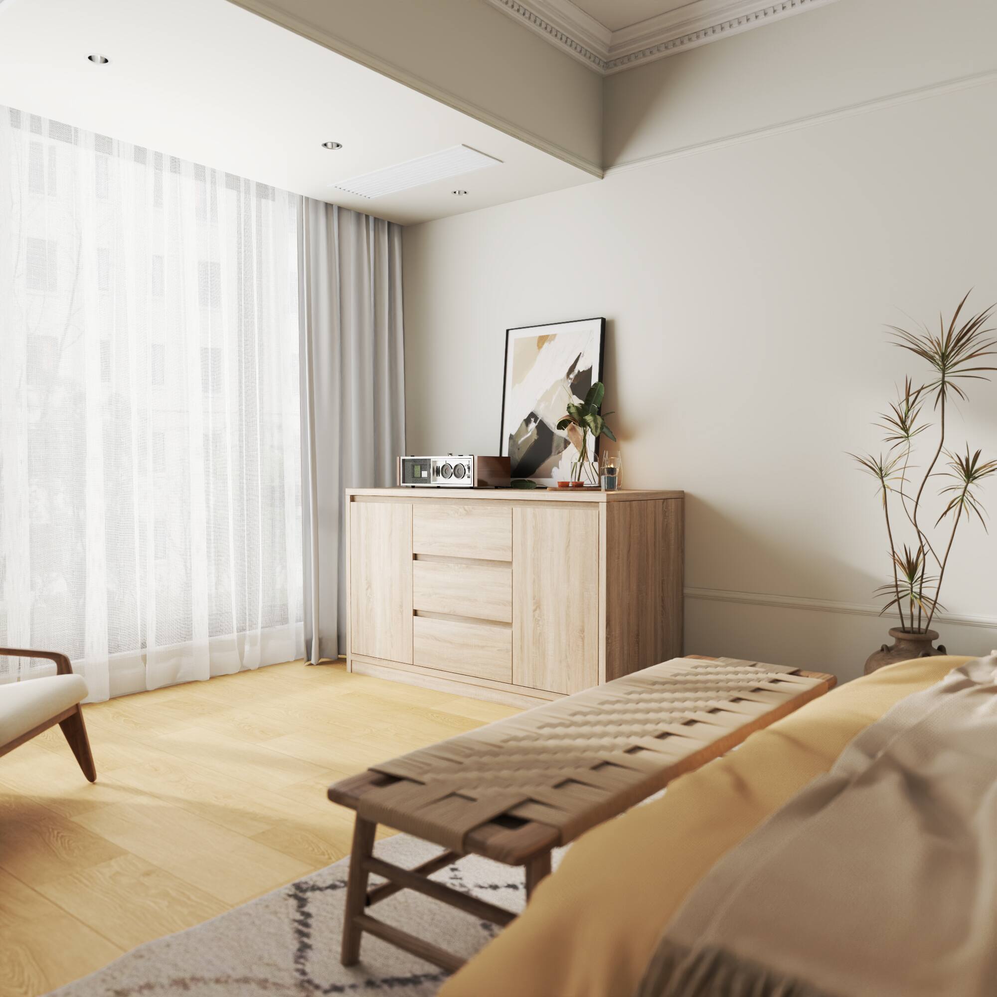 Alt View 5. Famapy - Famapy Multifunctional Storage Cabinet: Smart Security Meets Hidden Organization - Wooden.