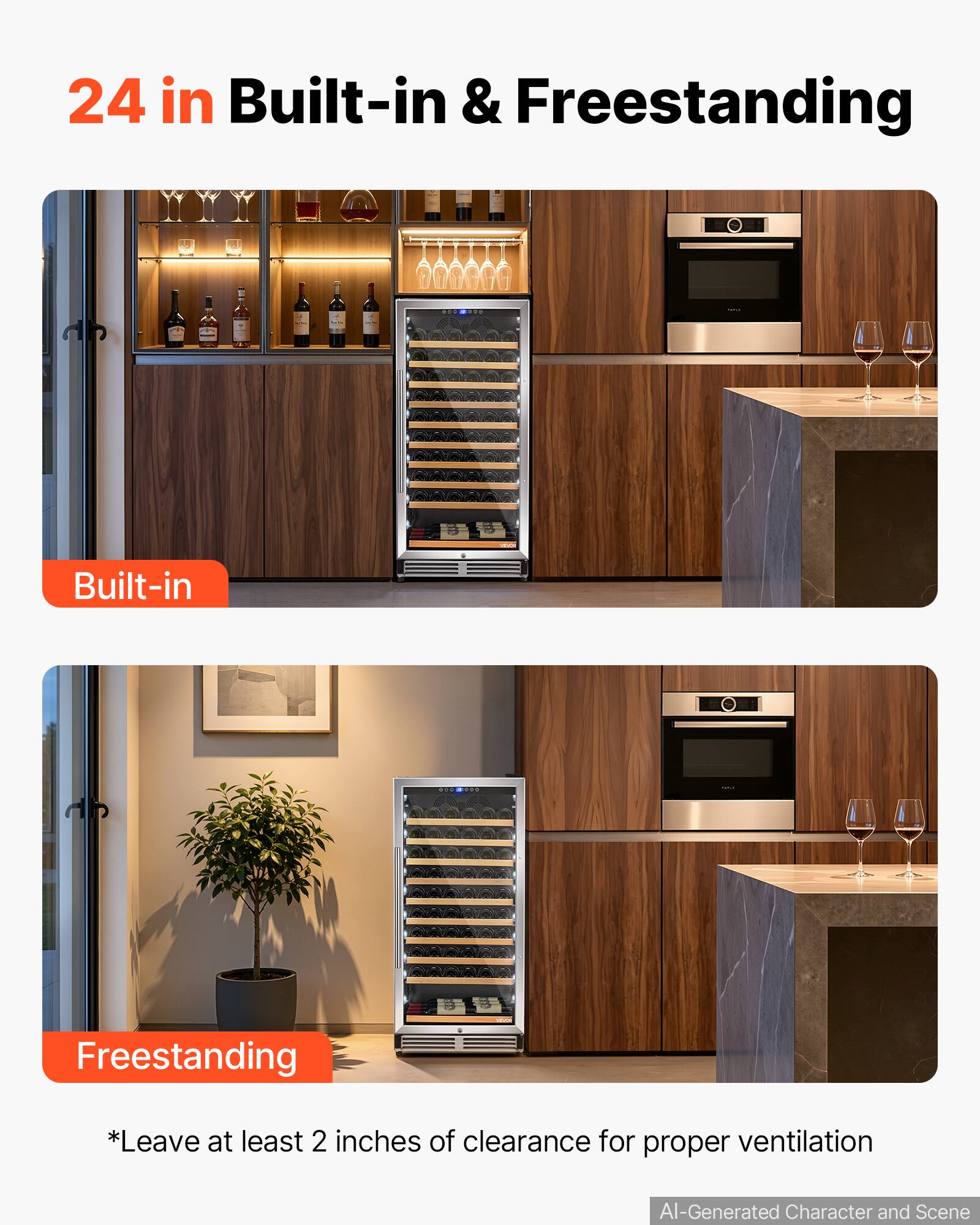 24 in Built-in & Freestanding

Built-in

Freestanding

*Leave at least 2 inches of clearance for proper ventilation

AI-Generated Character and Scene