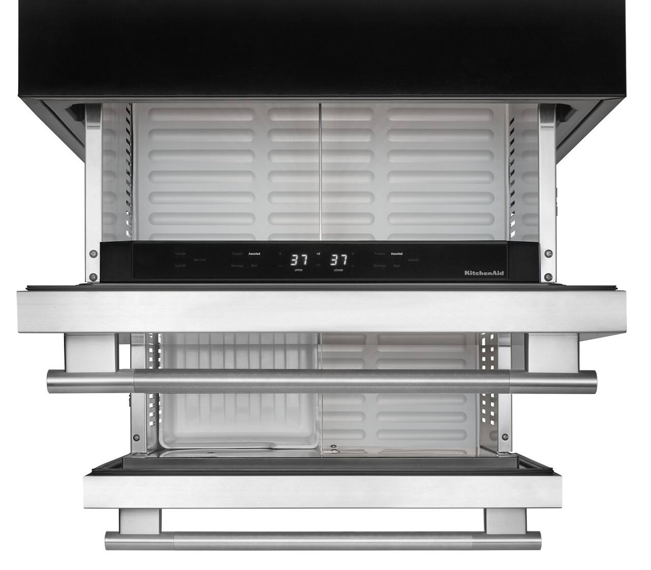 Alt View 2. KitchenAid - 4.2 Cu. Ft. Undercounter Double-Drawer Refrigerator/Freezer - Black Cabinet.