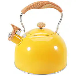 PARKER SLATER - Tea Kettle For Stove Top 85oz/2.6qt Whistling Kettles Boiling Water Milik Or Coffee Pink Stainless Steel Pots With Wo - Vitality Yellow