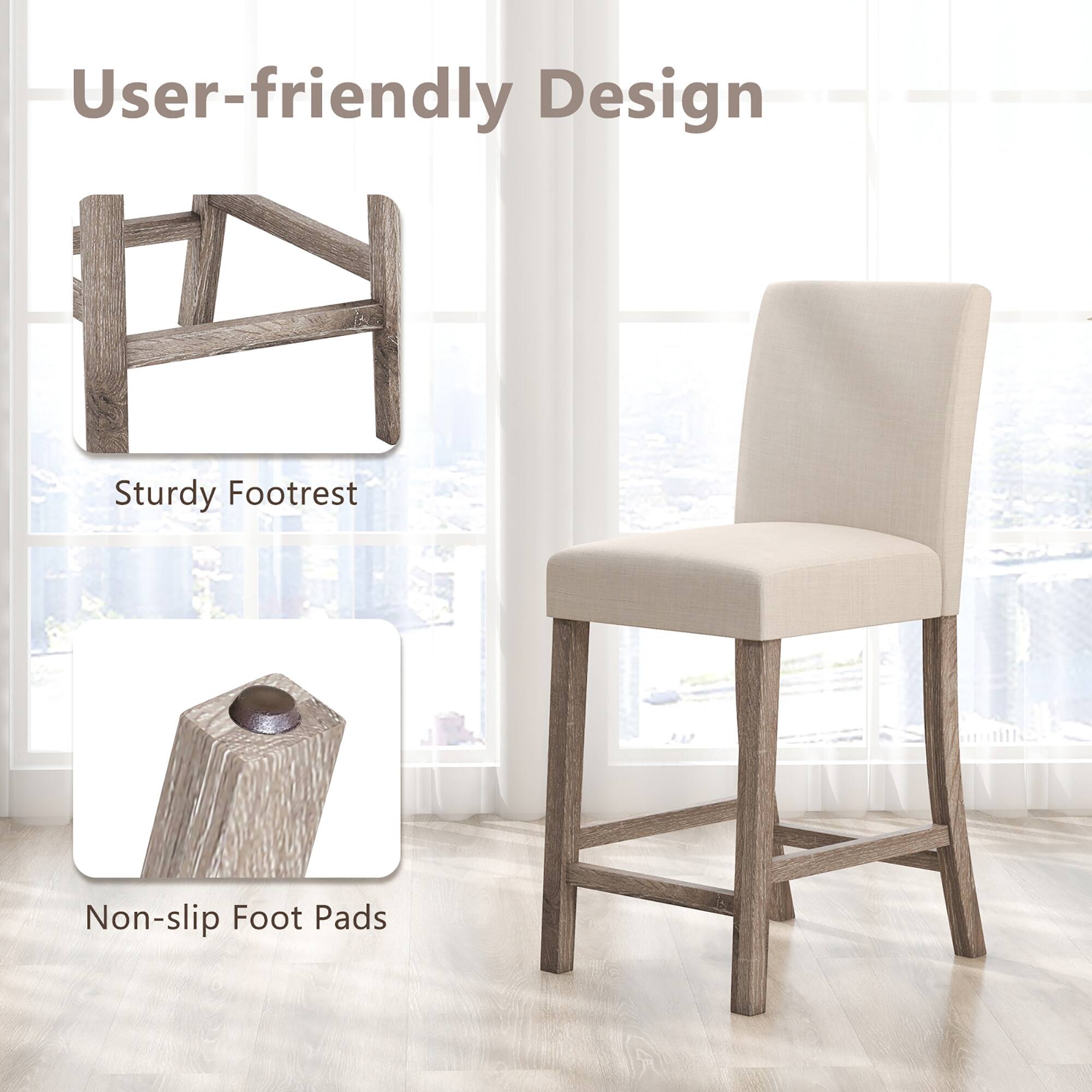 User-friendly Design, Sturdy Footrest, Non-slip Foot Pads