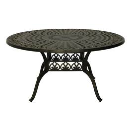 Mondawe - 59" Cast Aluminum Round Dining Table - Bronze