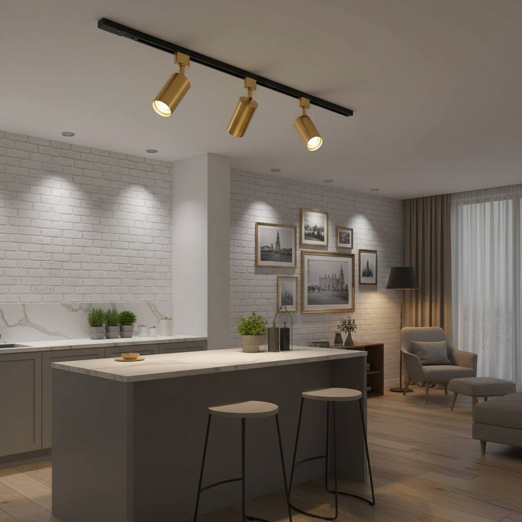 Alt View 2. Dazzed Corner - 4 Pack H Type LED Track Light Heads, GU10 Base Adapter Ceiling Spot Light Fixture - Gold.