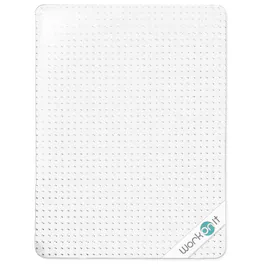 WorkOnIt - Office Chair Mat for Low Pile Carpets, Computer Desk Floor Mat - Clear