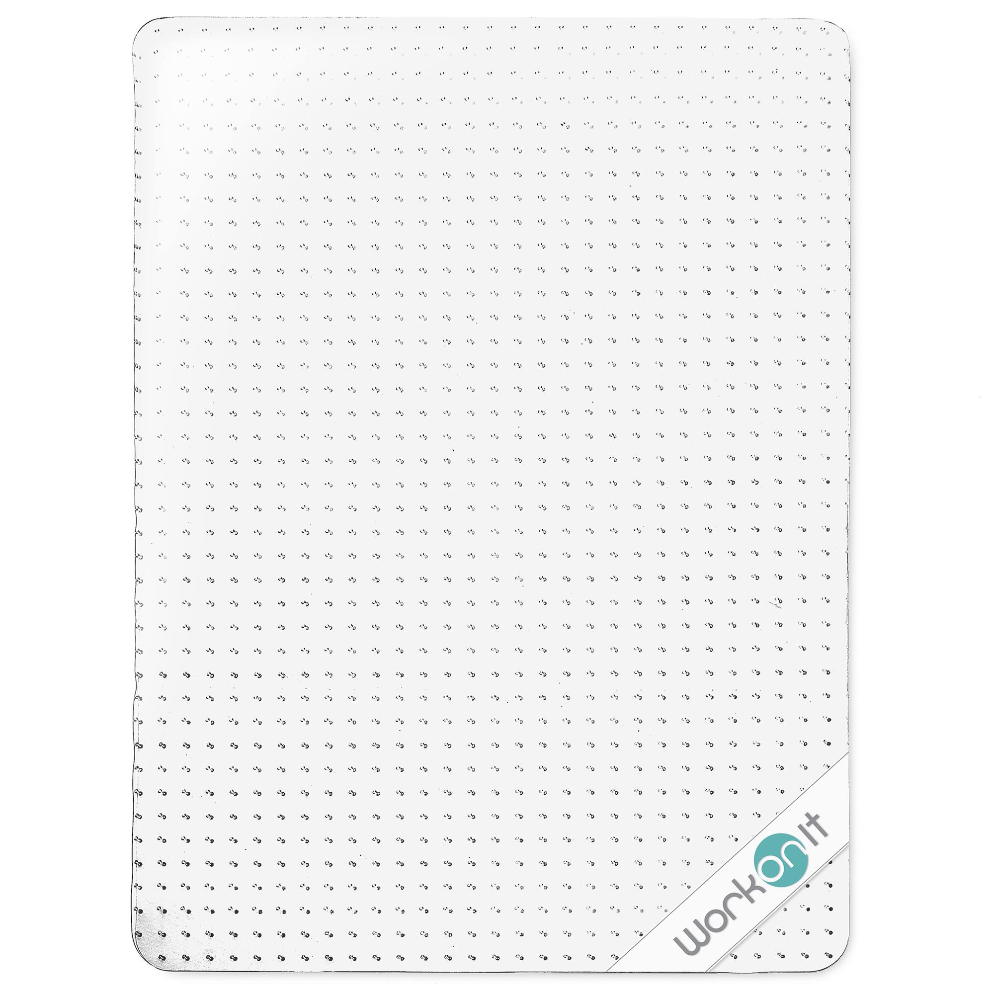 WorkOnIt - Office Chair Mat for Low Pile Carpets, Computer Desk Floor Mat - Clear
