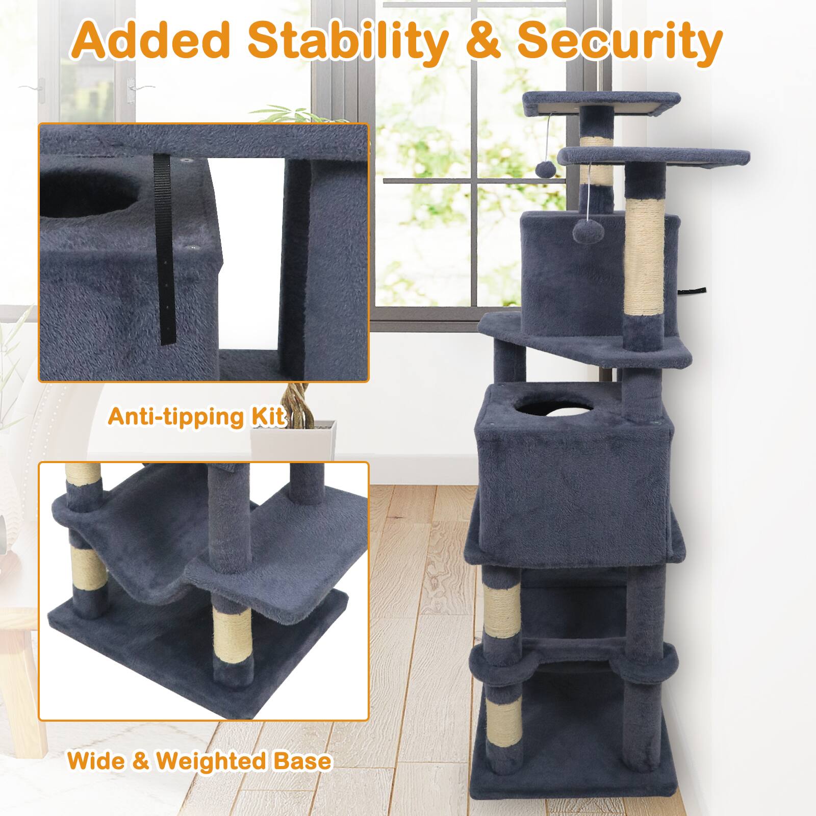 Added Stability & Security

Anti-tipping Kit

Wide & Weighted Base