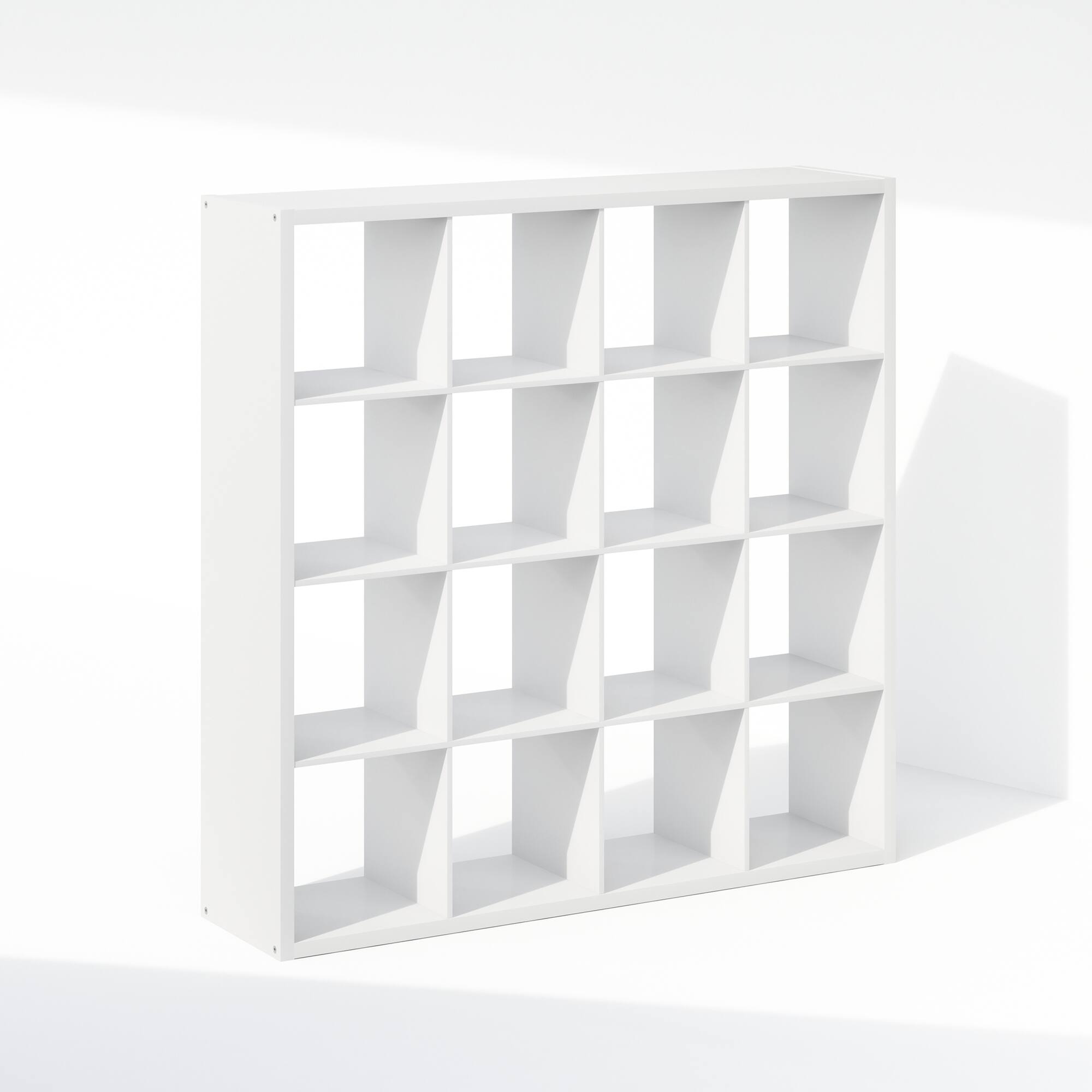Furinno - Cubic Open Back Multipurpose Clothing & Closet Storage Organizer Shelf, 16-Cube - White