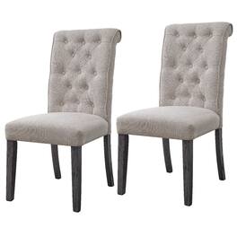 Manhattan Lane - Side Chair with Button Tufted Backrest, Set of 2 - Beige
