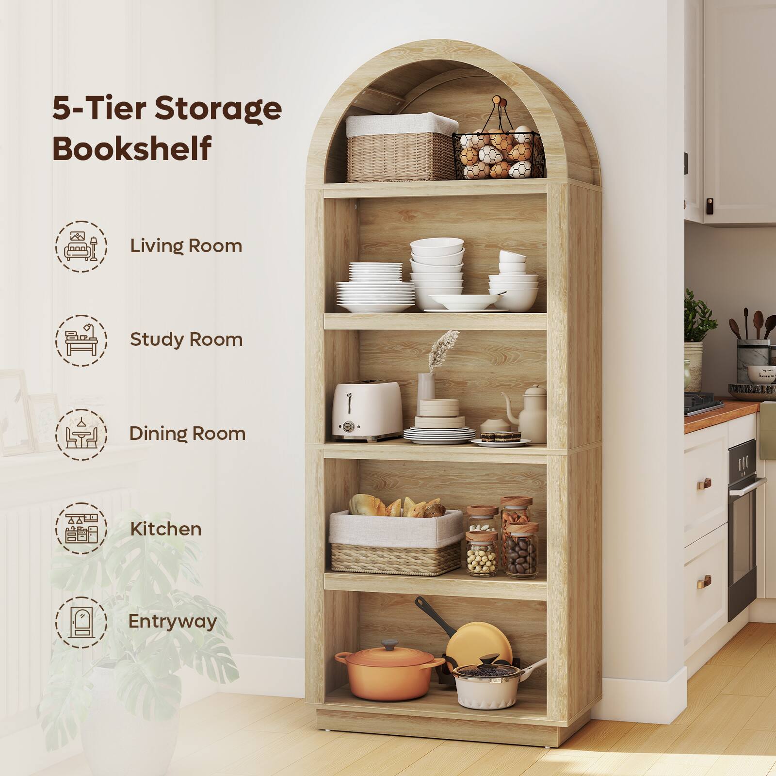 5-Tier Storage Bookshelf

- Living Room
- Study Room
- Dining Room
- Kitchen
- Entryway