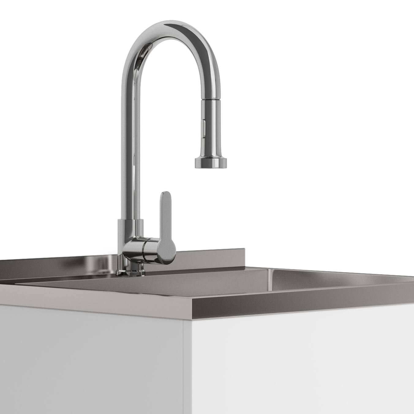 Alt View 1. Simpli Home - Metro  All-in-One 24-inch Utility Sink & Cabinet - Pure White.