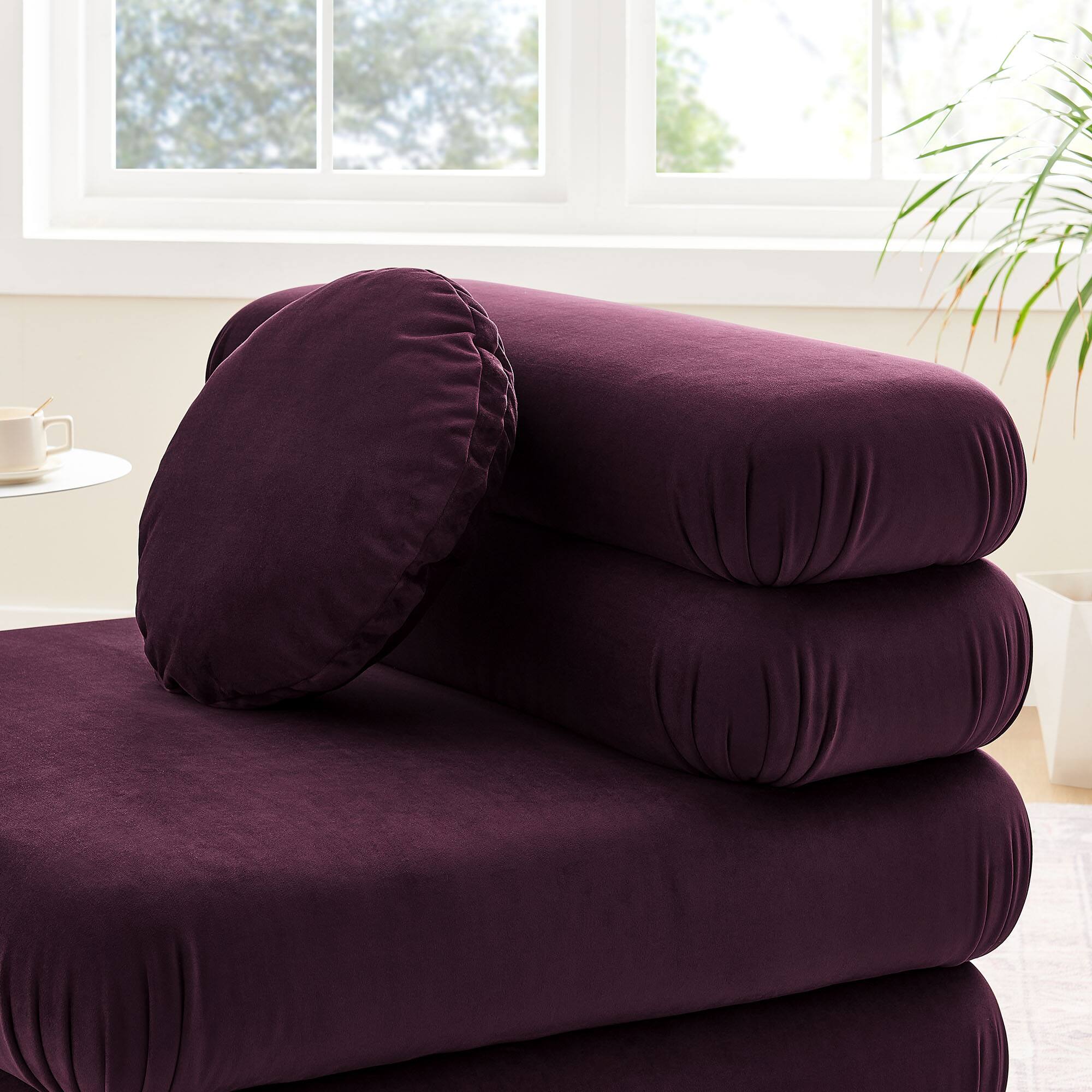 Alt View 7. Modway - Jubilee Modular Performance Velvet Armless Chair by Modway - Mulberry.