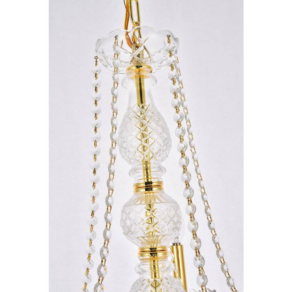 Alt View 1. Elegant Lighting - Verona 5 light Gold Chandelier Clear Royal Cut Crystal - Gold.