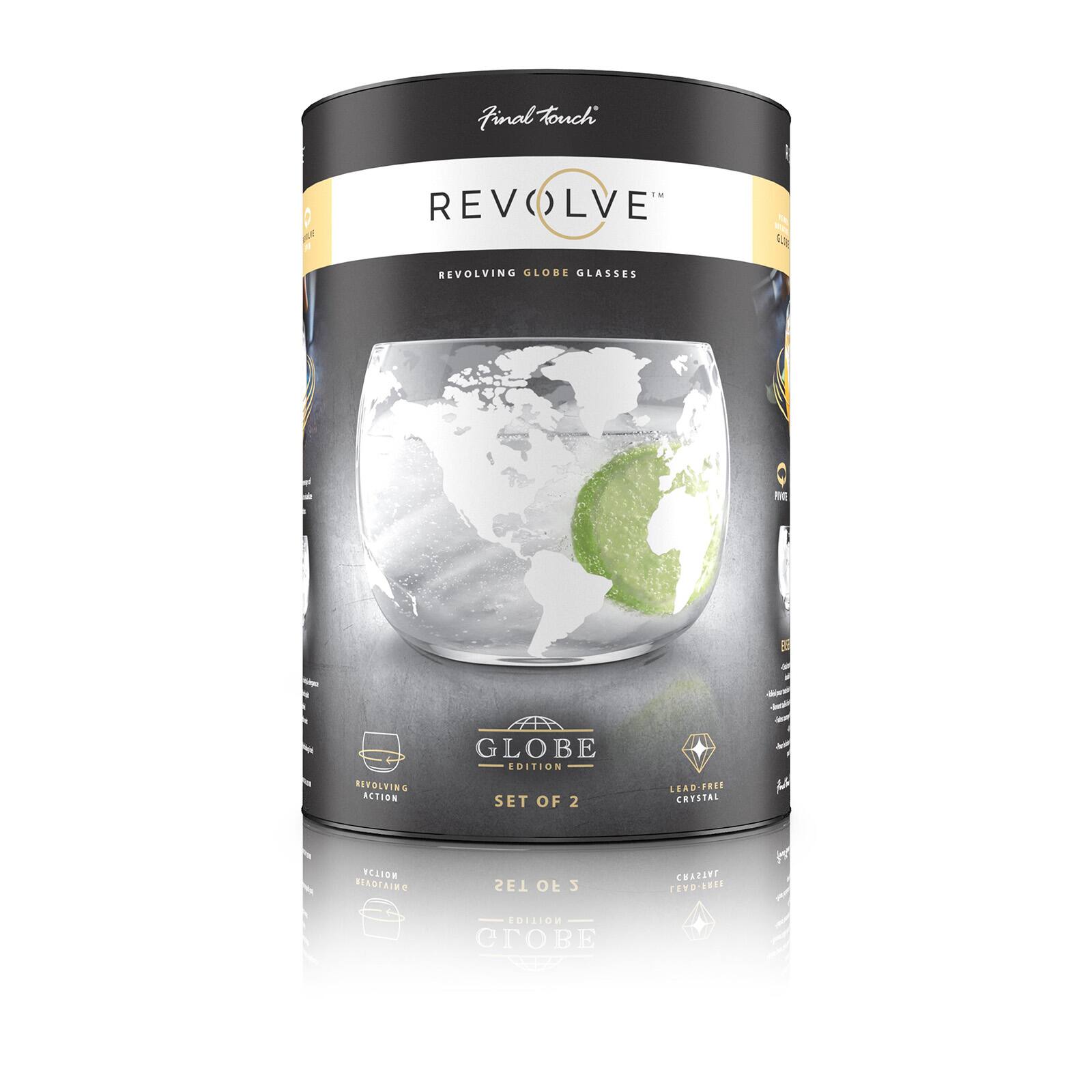 Final Touch  
REVOLVE™  
REVOLVING GLOBE GLASSES  
GLOBE EDITION SET OF 2  
LEAD-FREE CRYSTAL