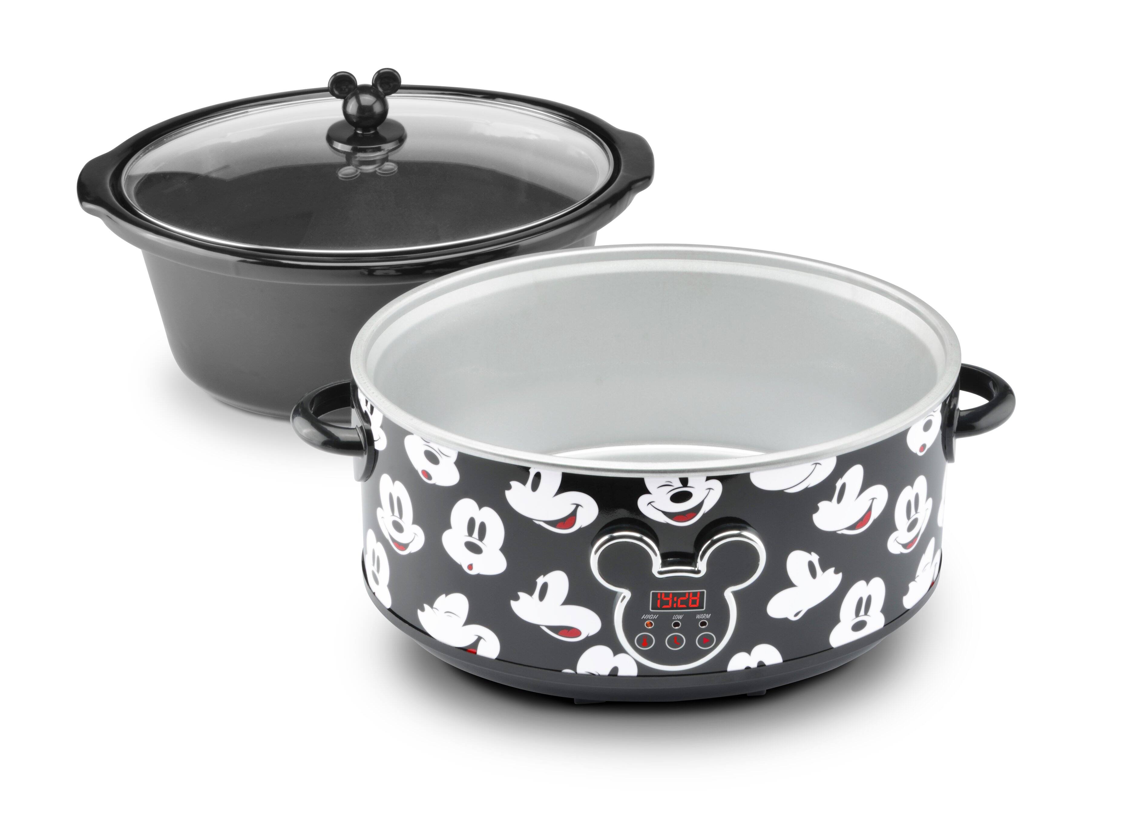Angle. Disney - Mickey Mouse 7 Quart Digital Slow Cooker with Sound - Black.