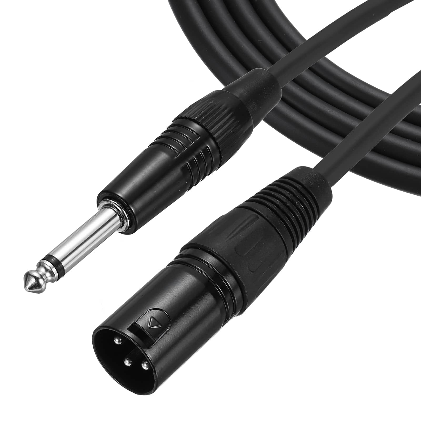 Unique Bargains - 6.35mm (1/4") TRS Male to XLR Male Interconnect Audio Microphone Cable for Stage Studio - Black