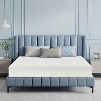 Front. Dyonery - Dyonery Extra Firm mattress, high-density foam mattress, detachable fiber cover, relieves pressure, white,10-in Queen - White.