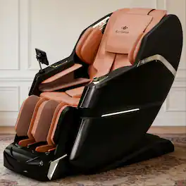 KoziSense - KZ-605 4D Massage Chair,Deep Zero Gravity,Thai Stretch,Auto Extension Legrest,Back and Front Heat,FREE Inside Delivery - Black and Orange