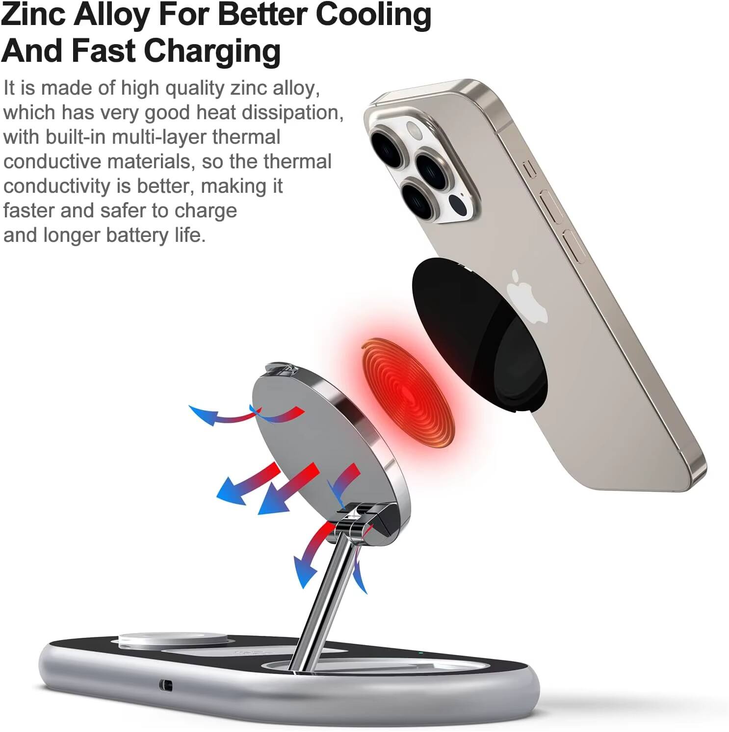 Zinc Alloy For Better Cooling And Fast Charging

It is made of high quality zinc alloy, which has very good heat dissipation, with built-in multi-layer thermal conductive materials, so the thermal conductivity is better, making it faster and safer to charge and longer battery life.
