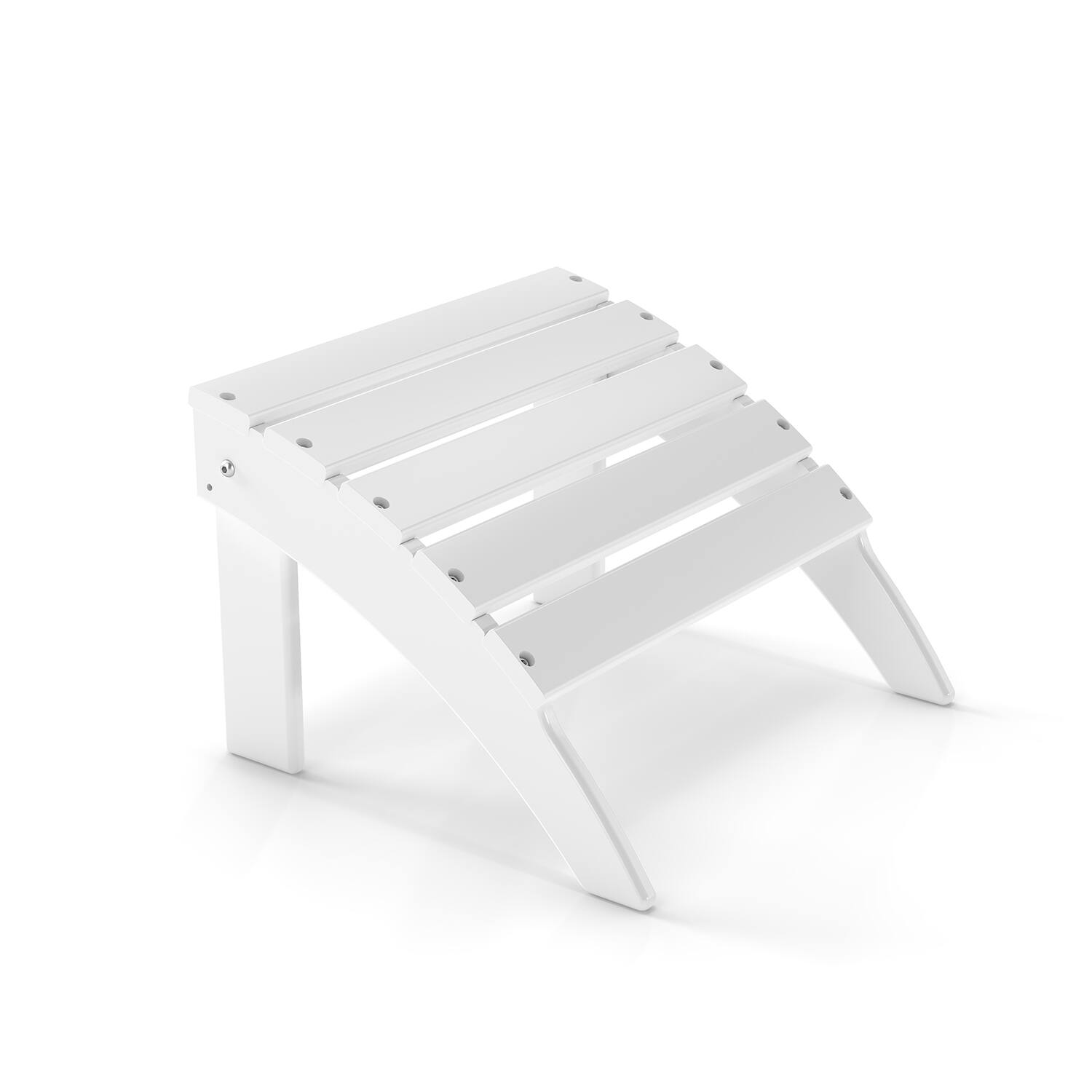 Front. FODINGHILL - HDPE Adirondack Ottoman, All weather Footrest for Patio & Garden - White.