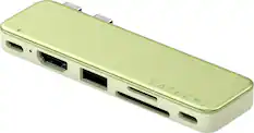 Front. Satechi - USB-C Snap Hub for Macbook Neo - Citrus.