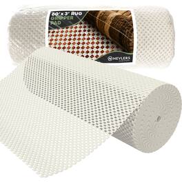 Nevlers - 3 ft x 60 ft Non-Slip Rug Pad Roll for Hard Surface Flooring - White