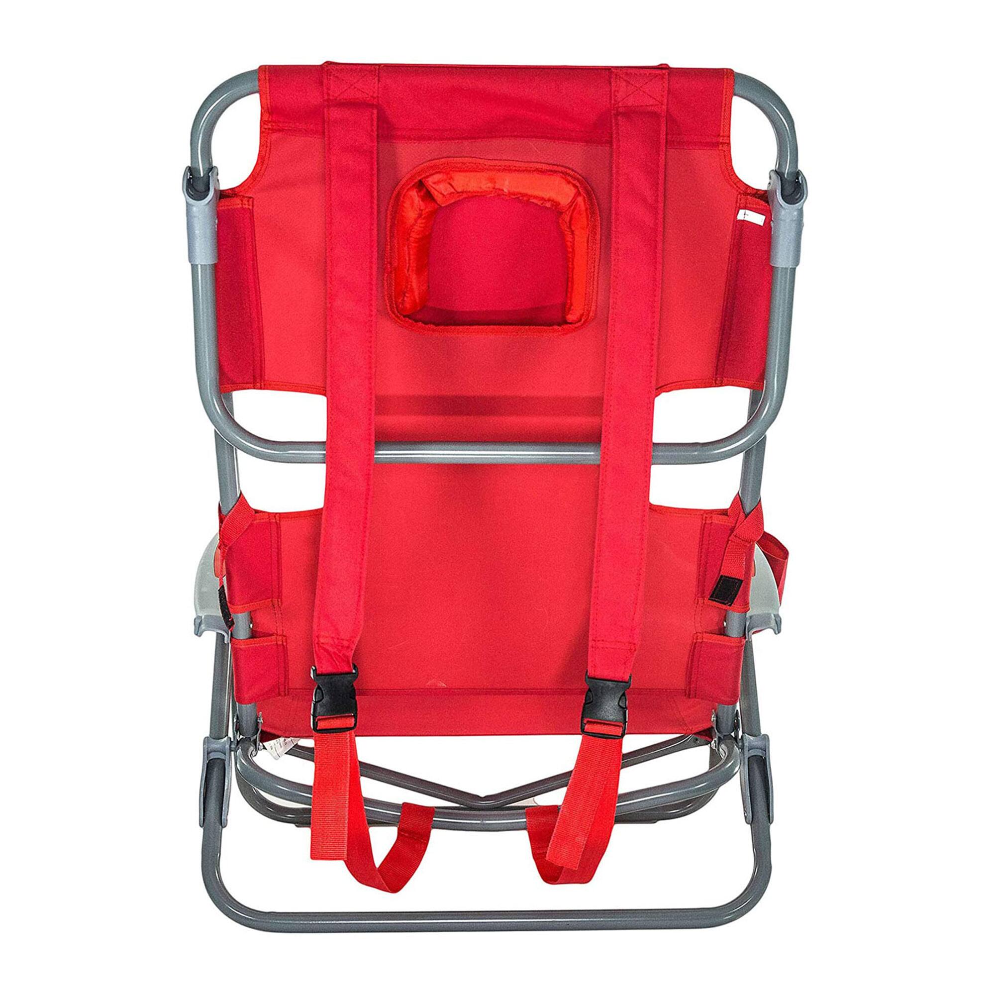 Alt View 3. Ostrich - Ostrich On Your Back Folding Reclining Outdoor Camping Lawn Chair, Red (2 Pack) - Red.