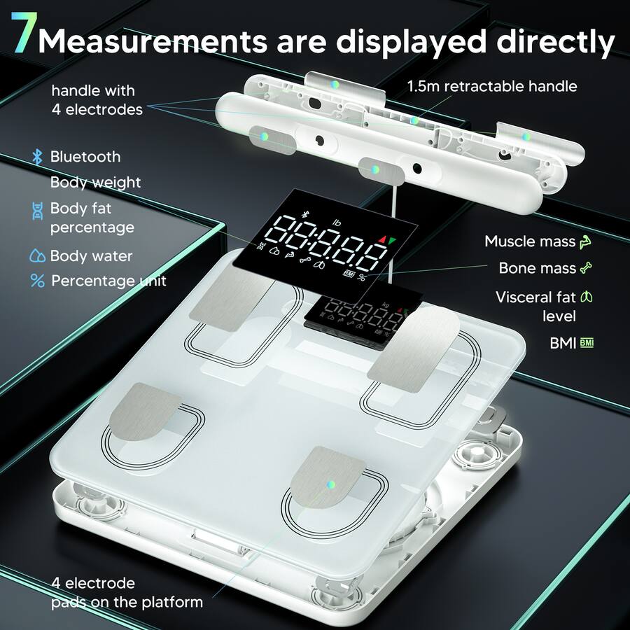 Arboleaf Smart Scale for Body Weight with 8 Electrode, High Precision ...