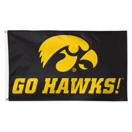 WinCraft - Iowa Hawkeyes 3' x 5' Single-Sided Deluxe Team Slogan Flag - Multicolor