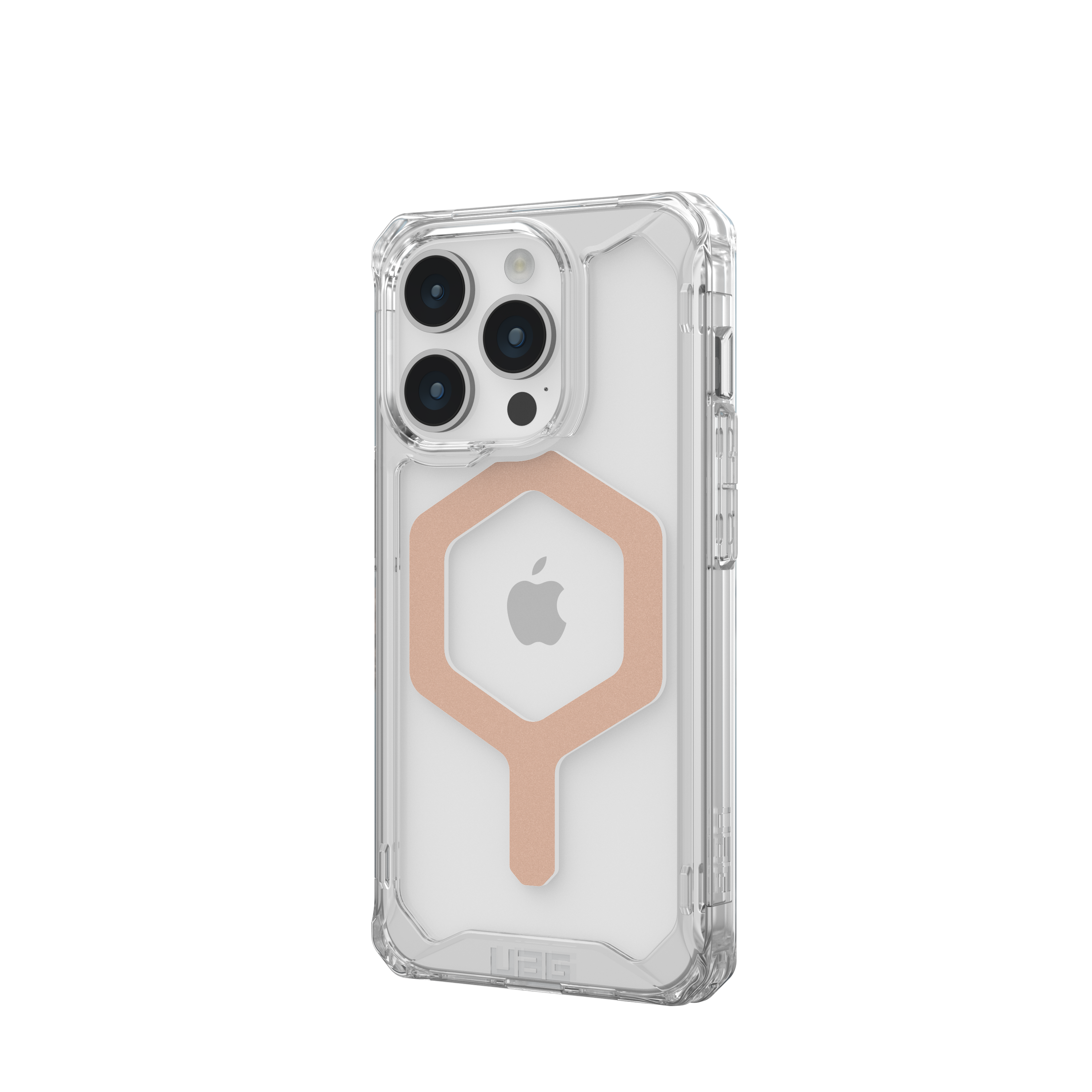 Angle. UAG - Plyo Pro Series Case with Magsafe for Apple iPhone 15 Pro - Ice/Rose Gold.