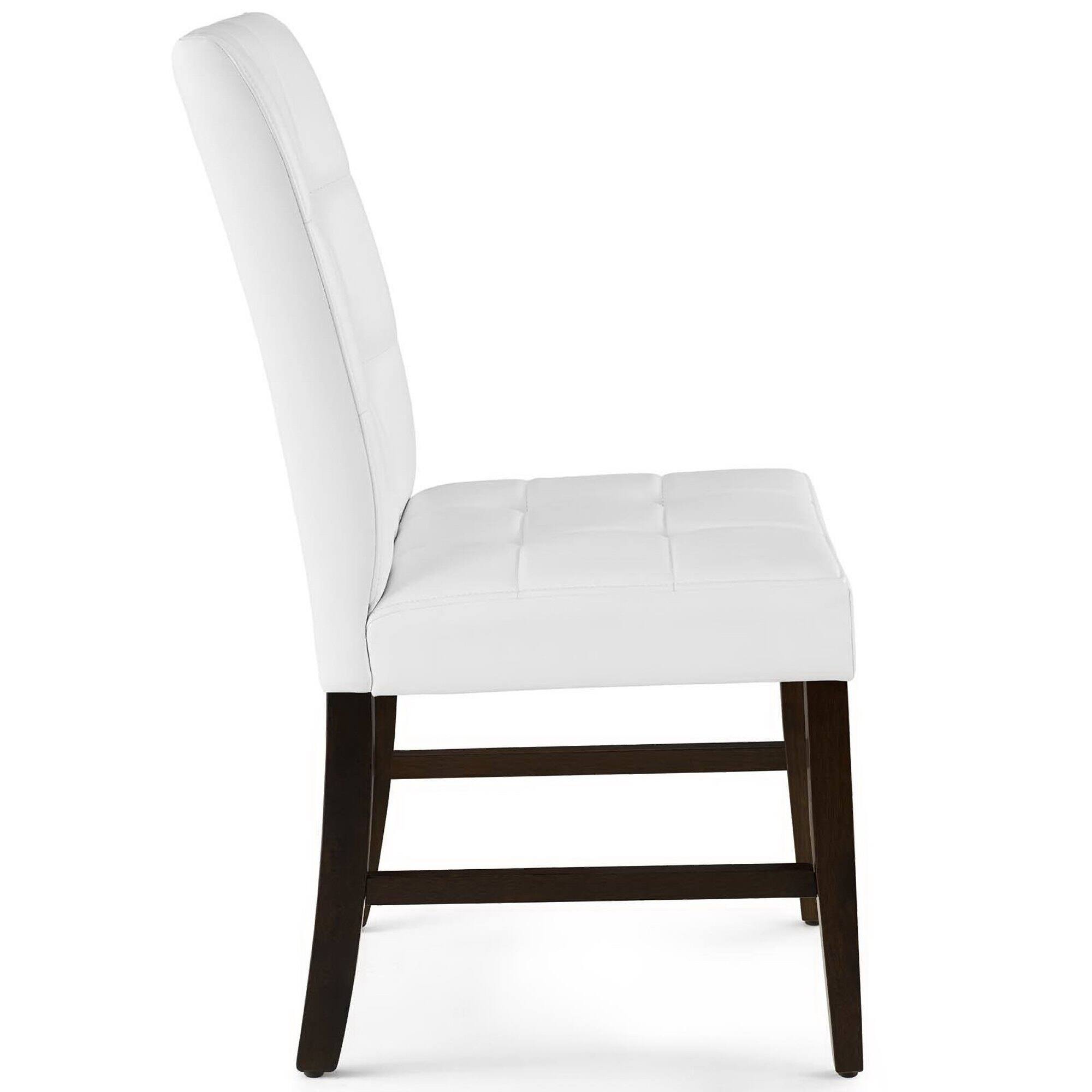 Alt View 1. Modway - Promulgate Biscuit Tufted Upholstered Faux Leather Dining Side Chair Set of 2 by Modway - White.
