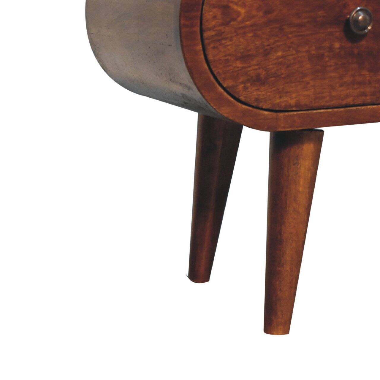 Alt View 4. Artisan Furniture - Artisan Furniture Solid Wood Chestnut Circular TV Unit, - Dark Brown.