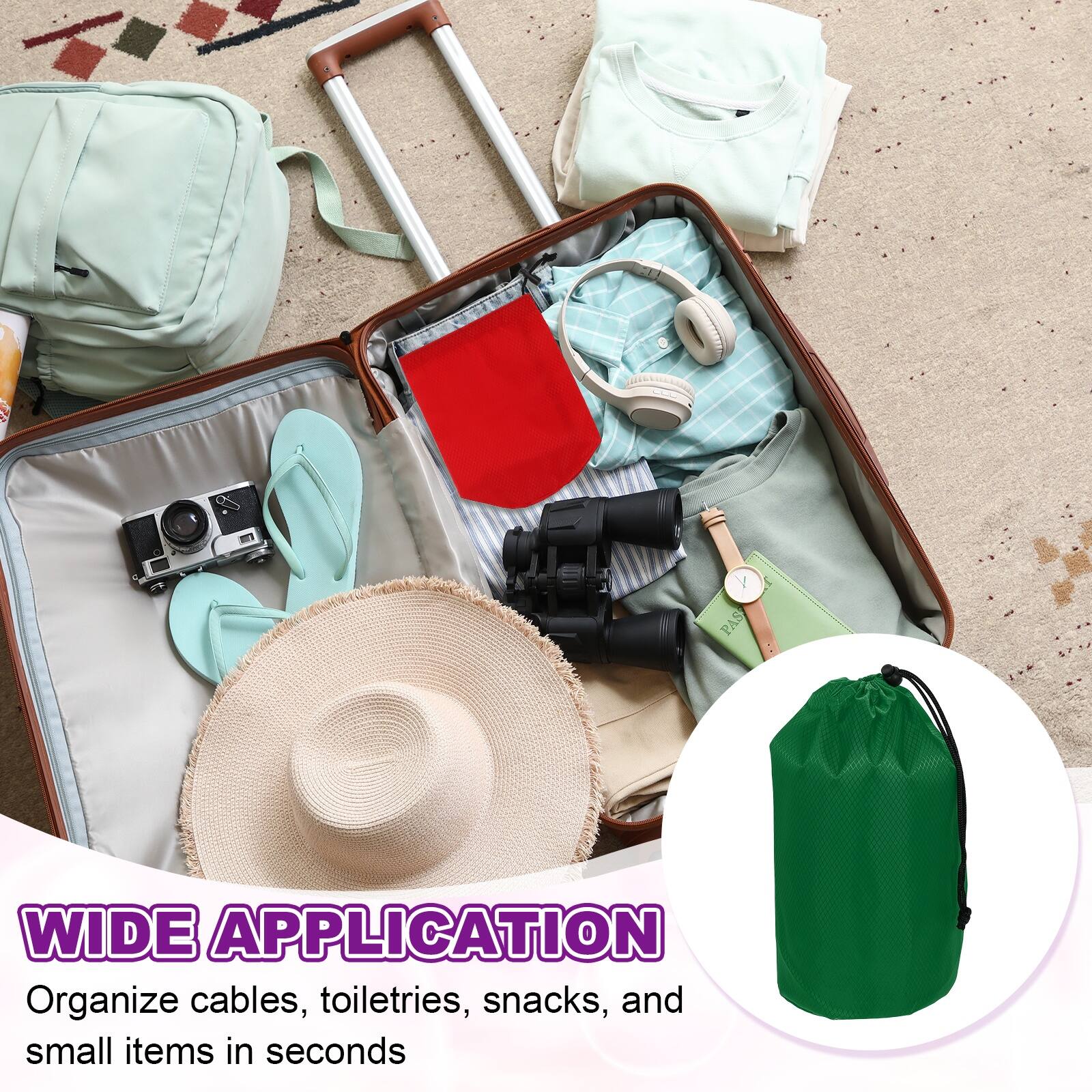 WIDE APPLICATION  
Organize cables, toiletries, snacks, and small items in seconds