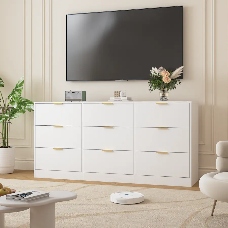 Purchasing Room MERAVOM 9 Drawer Dresser for Bedroom with Deep Drawers, 63