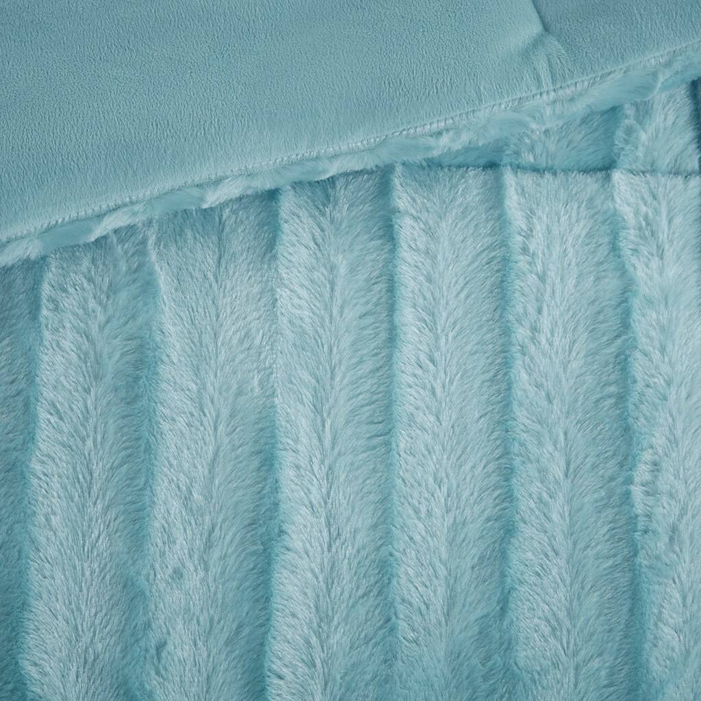 Alt View 5. Gracie Mills - Gracie Mills Wilfred Faux Fur Comforter Set - Aqua.