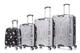 BreeBe - Luggage set PC material four piece travel luggage set, with rotating wheels and a sense of technology - Gray