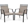 Front. Costway - Costway Patio Chairs Set of 2 with All Weather Breathable Fabric High Backrest Coffee - Coffee.