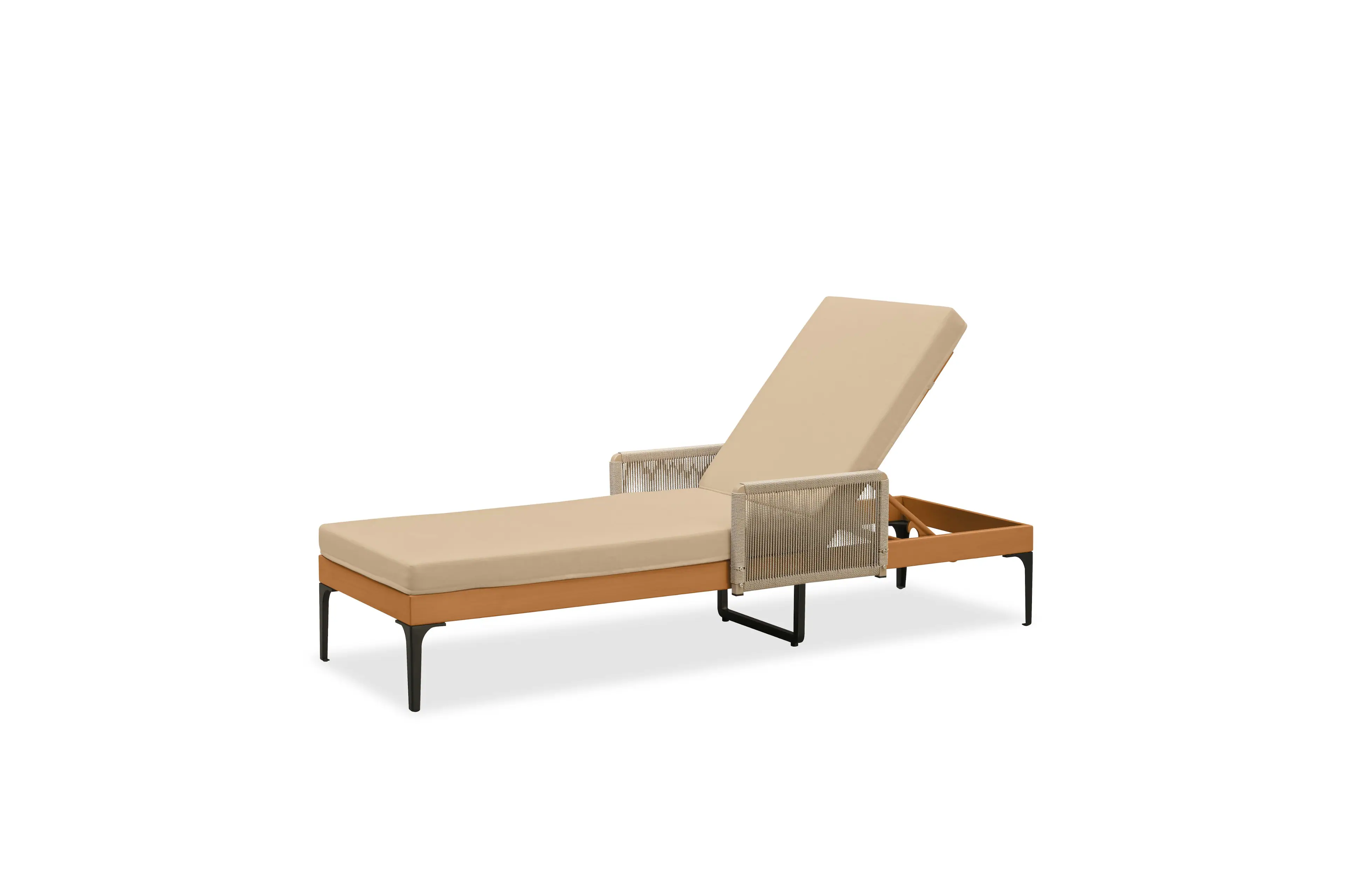 Alt View 1. PURPLE LEAF - 1-Piece Outdoor Chaise Lounge Sunbrella Patio Lounge Chair Recliner and Cushion for Poolside Balcony Backyard - Khaki.
