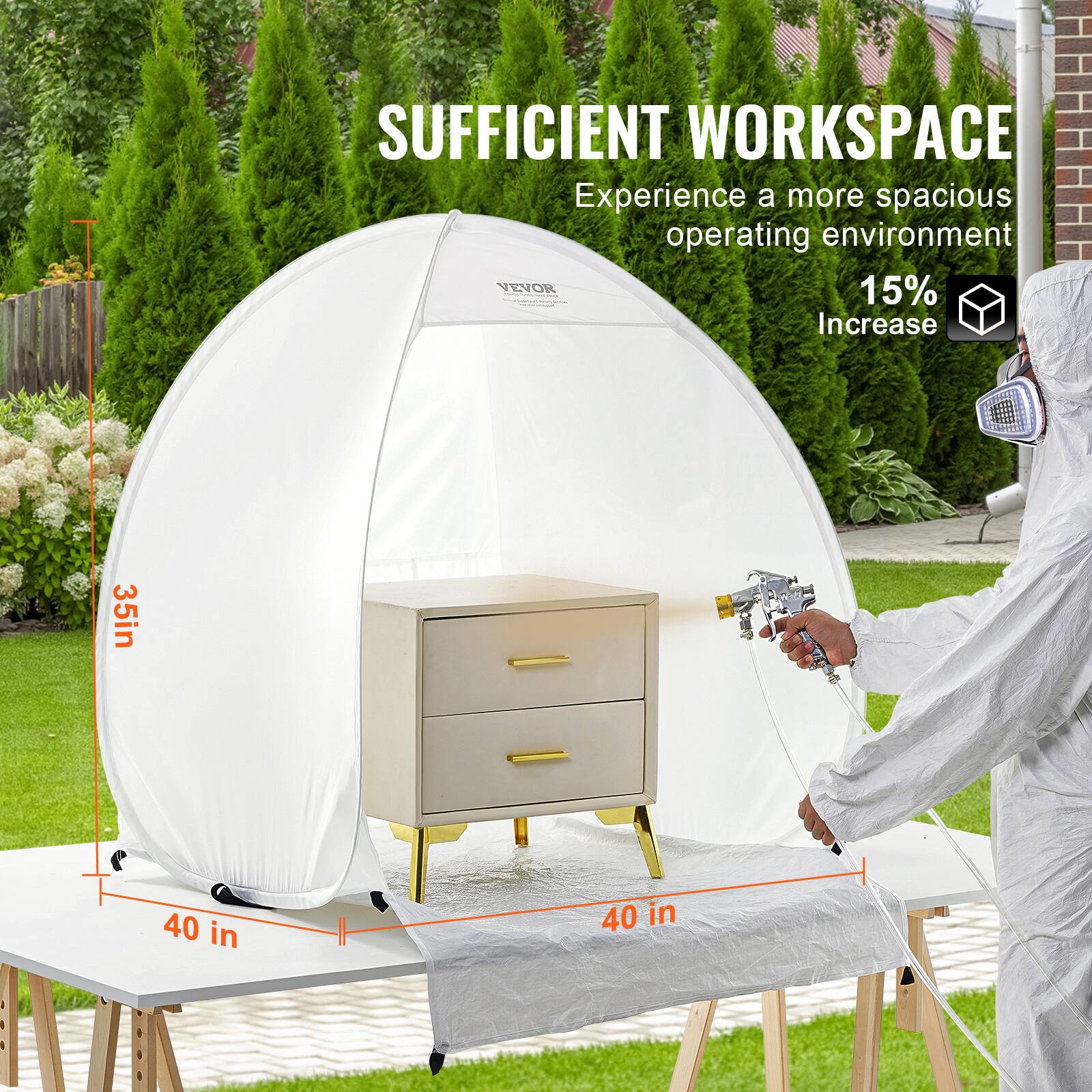 SUFFICIENT WORKSPACE  
Experience a more spacious operating environment  
15% Increase  
35in  
40 in  
40 in