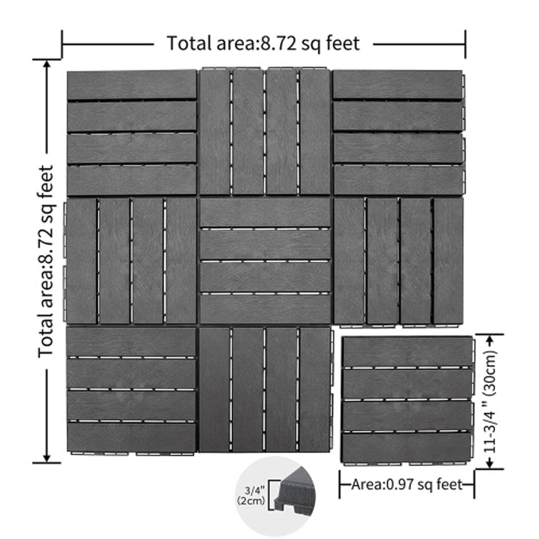Total area: 8.72 sq feet  
Total area: 8.72 sq feet  
3/4" (2cm)  
Area: 0.97 sq feet  
11-3/4" (30cm)