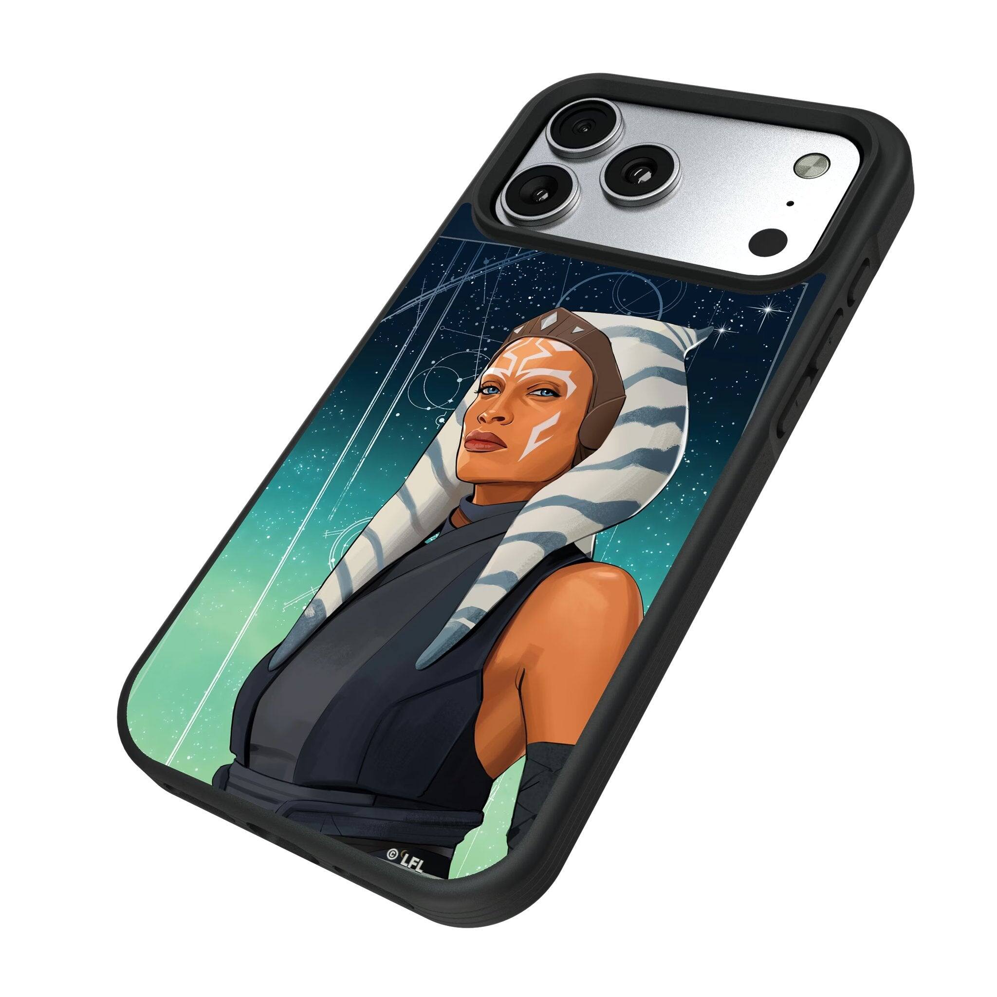 Angle. Keyscaper - Star Wars: Ahsoka Season 1 Portrait Bump Phone Case - Apple iPhone 17 Pro - Ahsoka.