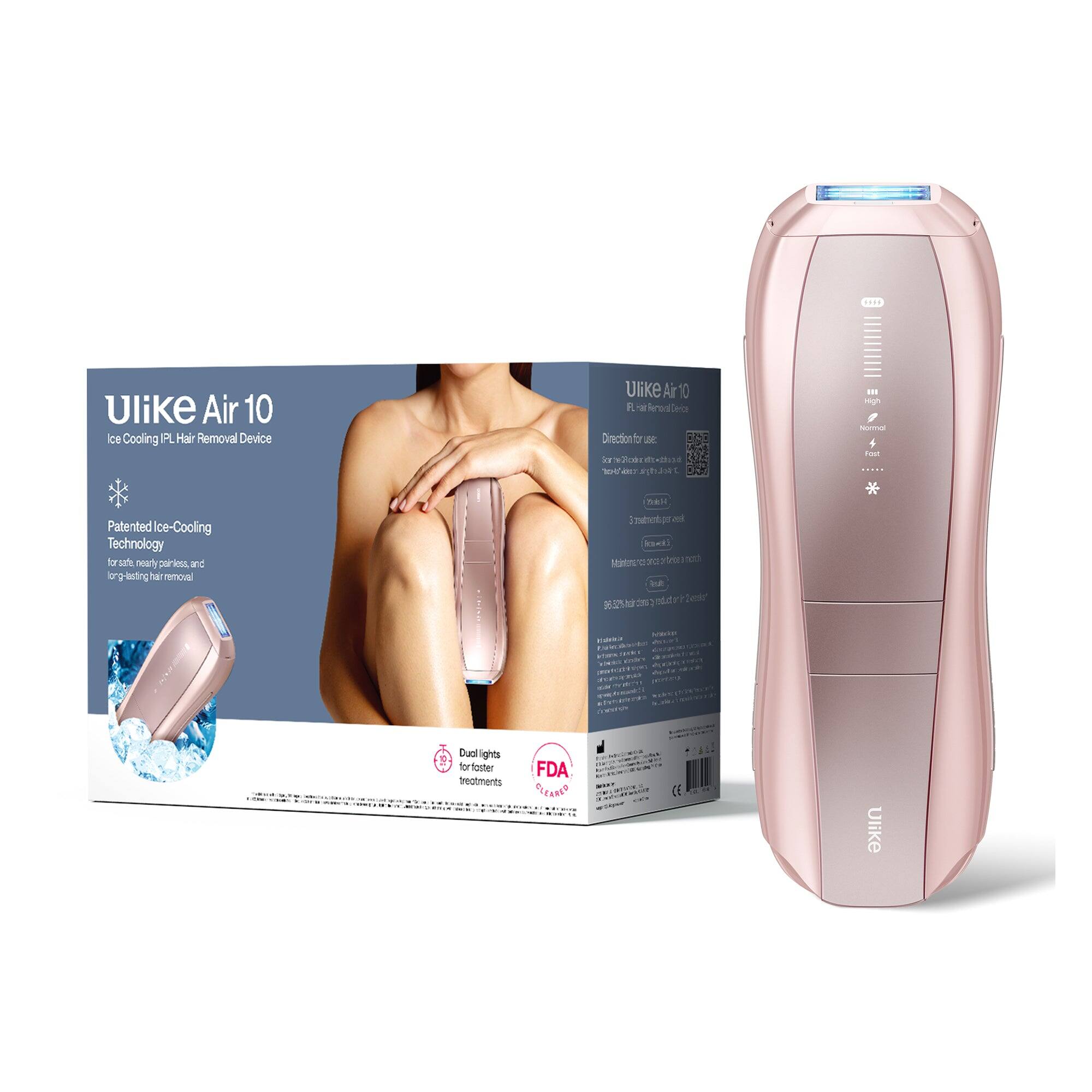 Ulike Air 10 Ice Cooling IPL Hair Removal Device

Patented Ice-Cooling Technology for safe, nearly painless, and long-lasting hair removal

Dual lights for different treatments

FDA Cleared