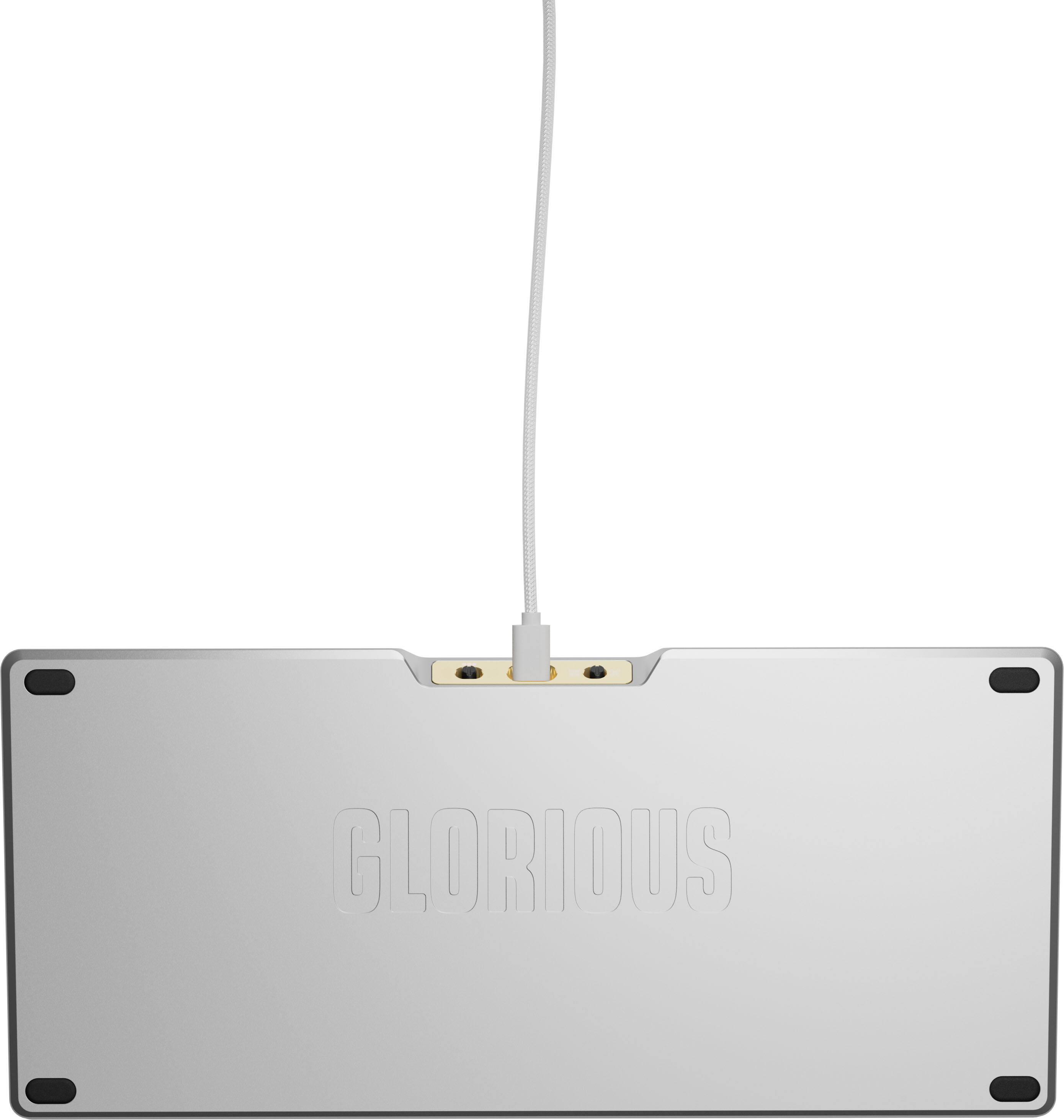 Back. Glorious - GMMK 3 PRO HE 75% Wired Hall-Effect Linear Switch Gaming Keyboard with Rapid Trigger and Adjustable Actuation - Silver.