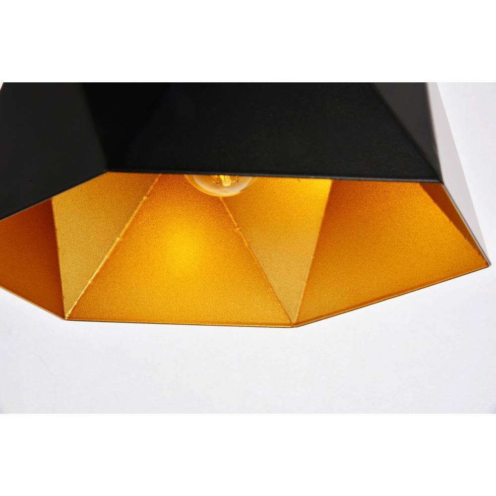 Alt View 3. Living District - Arden Collection Pendant D10.2 H6.7 Lt:1 Black and Gold Finish - Black And Golden Inside.