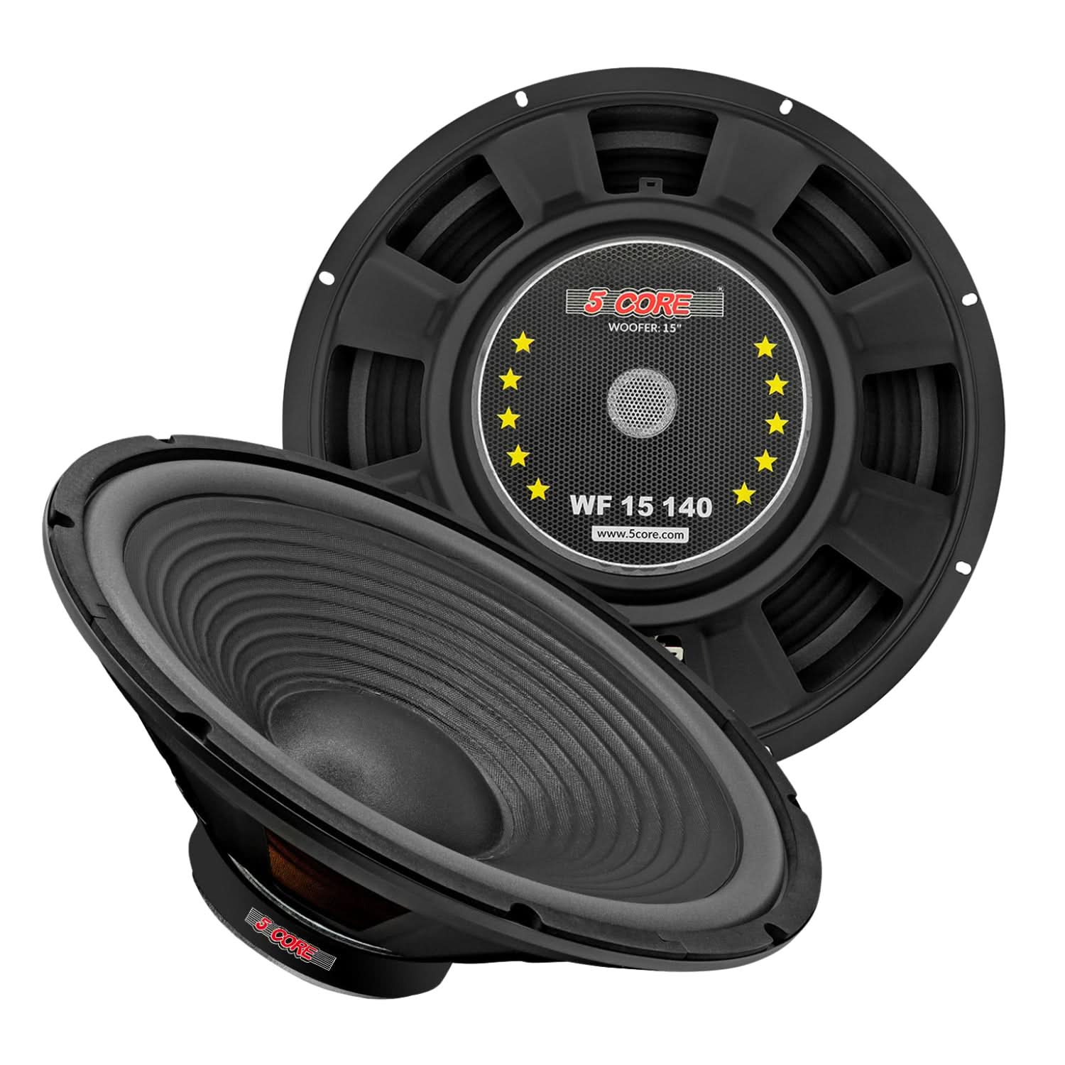 5 CORE - 15" Subwoofer Speaker 450W MAX PA DJ Replacement Audio Sub Woofer 8Ohm Bass Driver - Black